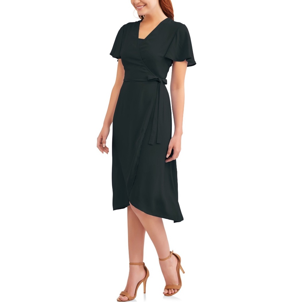 Black women’s wrap dress nwt semi sheer - Picture 4 of 4